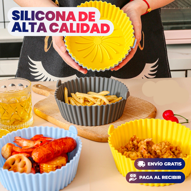 PACK 6 CANASTAS DE SILICONA PARA AIR FRYER